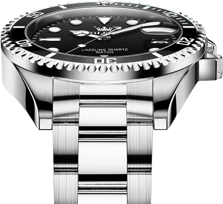 Watches for Men Quartz pancreas Fashion Business Waterproof Watch Analog Stainless Date Week Diamond OLEVS 