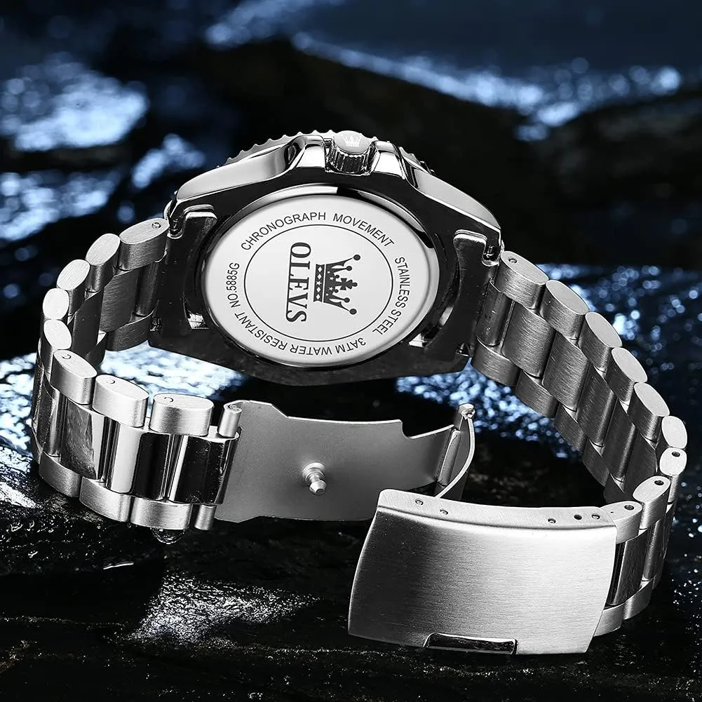 Watches for Men Quartz pancreas Fashion Business Waterproof Watch Analog Stainless Date Week Diamond OLEVS 
