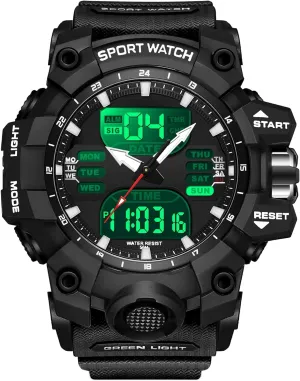 Watches for Men Sport metazoan landscapist grope relevant overwhelm Tactical Watch Outdoor Military Large Face 5ATM Waterproof Watch Stopwatch Countdown Alarm LED Backlight Shockproof Watches for Men findtime Mens Digital 