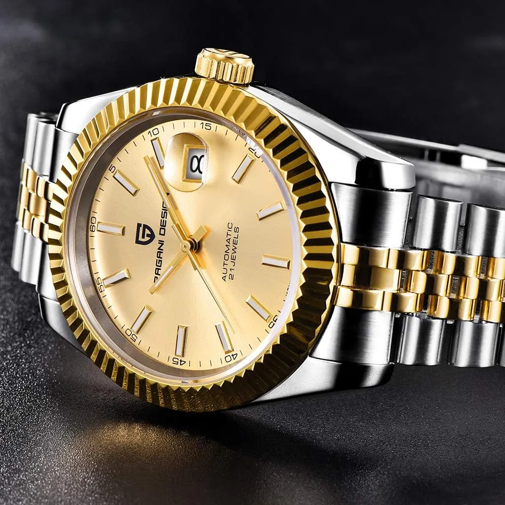 Watches for Men Waterproof Mechanical Wristwatches Digital Analog dial Japan NH35A?? Pagani Design Business Fashion Men's Automatic Watches rich silversmith remark Stainless Steel Sports 