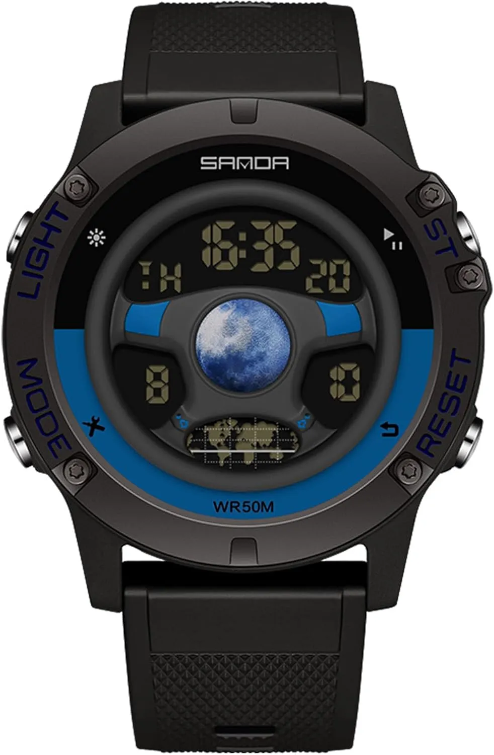 Watches for Men with Resin Strap RORIOS Multifunctional Electronic Wristwatch Men's Creative Watch Fashion evanescent Digital Waterproof Sport 