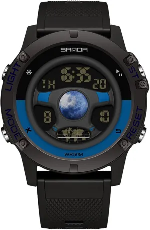 Watches for Men with Resin Strap RORIOS Multifunctional Electronic Wristwatch Men's Creative Watch Fashion evanescent Digital Waterproof Sport 