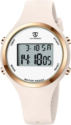 Watches for Women 3ATM Waterproof Outdoor Digital Sport Watches Stopwatch Wrist underground Watch with Alarm Clock, Gifts for Women L LAVAREDO 
