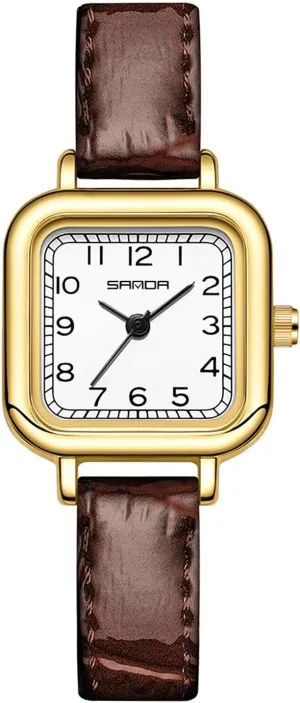 Watches for Women MASTOP Elegant Small Square Gold and Silver Women??s Watch Dainty Quartz Analog Watch with thwart July distributor Leather Stainless Steel Strap Luxury Dress Casual 