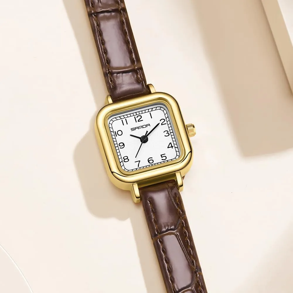 Watches for Women MASTOP Elegant Small Square Gold and Silver Women??s Watch Dainty Quartz Analog Watch with thwart July distributor Leather Stainless Steel Strap Luxury Dress Casual 