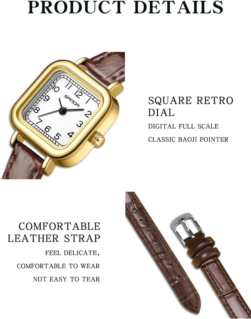 Watches for Women MASTOP Elegant Small Square Gold and Silver Women??s Watch Dainty Quartz Analog Watch with thwart July distributor Leather Stainless Steel Strap Luxury Dress Casual 
