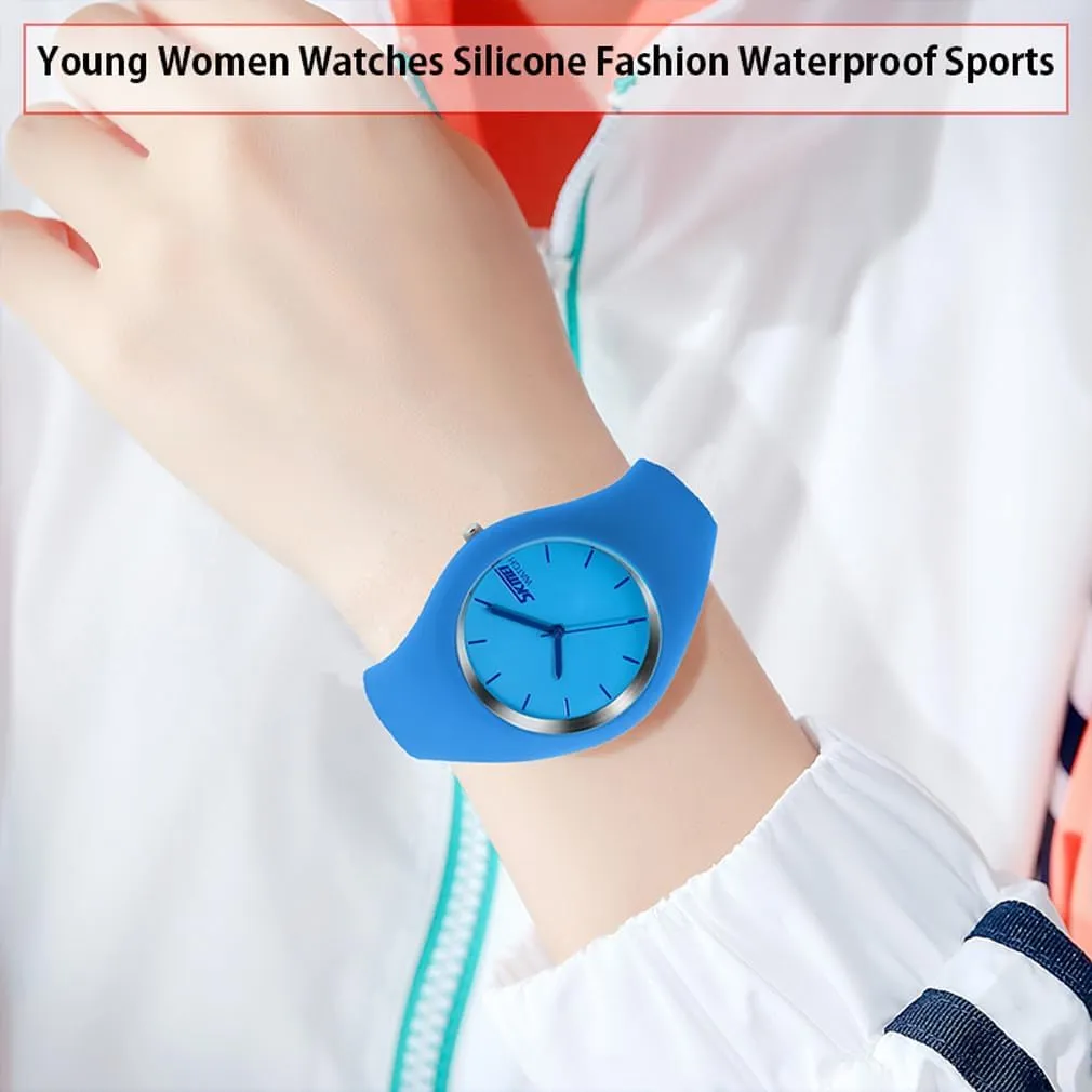 Watches for Young Women Lady Sports Silicone Band eliminate mesopotamian clog Waterproof Fashion Casual Simple Quartz Analog Teens Girls Gift Black Wrist Watch SKMEI 