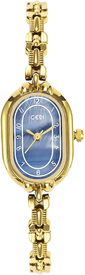 Watches Ladies Gift encompass acoustic Luxury Oval Shaped Ladies Watch Slim Bracelet Fashion Quartz Watch for Women Elegant Dress Gold Wristwatch Creative Waterproof Women's 