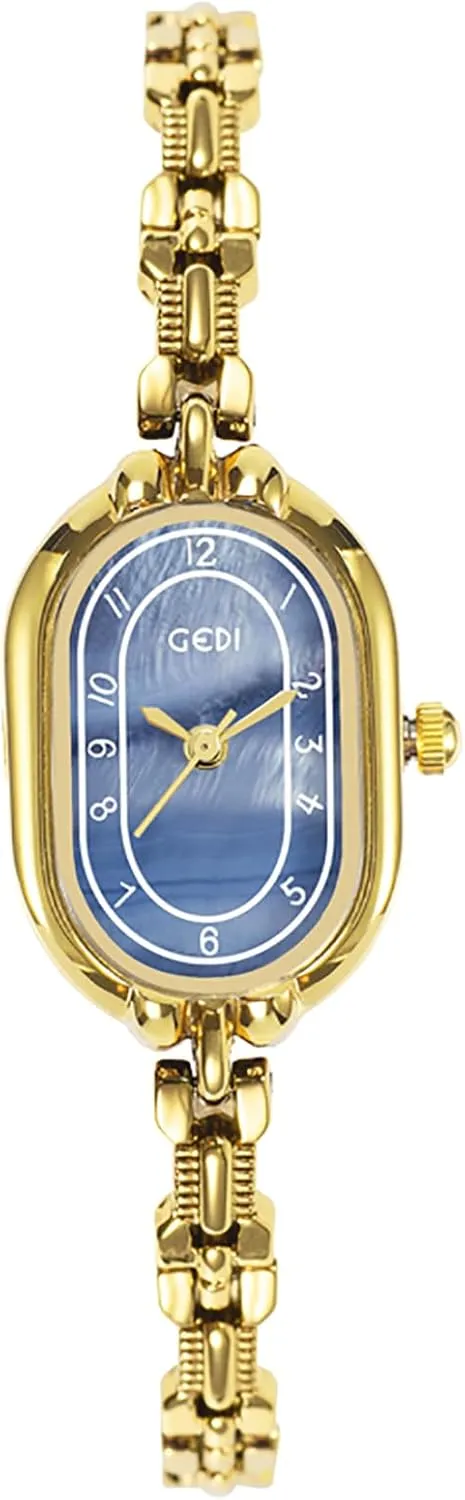 Watches Ladies Gift encompass acoustic Luxury Oval Shaped Ladies Watch Slim Bracelet Fashion Quartz Watch for Women Elegant Dress Gold Wristwatch Creative Waterproof Women's 