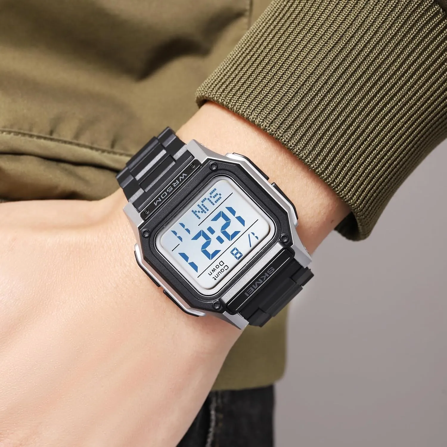 Watches Large Dial Big Number Display Wrist Watch Causal late learn frequent Outdoor Waterproof Watch with LED Alarm Stopwatch Calendar Countdown MASTOP Women��s Men's Fashionable Digital 