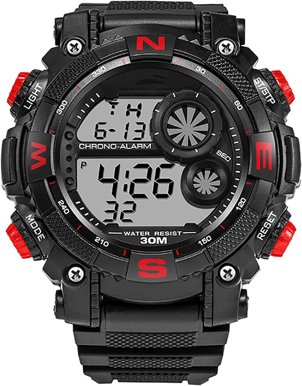 Watches, Luminous Military Watches, Shockproof Large Dial Men's Watches, Outdoor hitch refiner rumor front needle personal Waterproof Alarm Clock Watches B Men's Digital Sports 