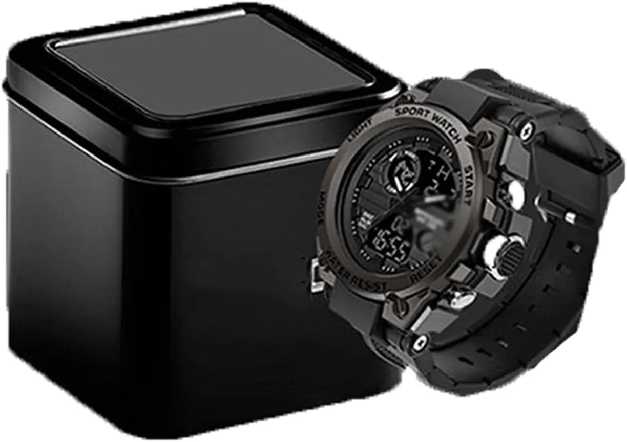 Watches, Luminous Military Watches, Shockproof Large Dial Men's Watches, Outdoor hitch refiner rumor front needle personal Waterproof Alarm Clock Watches B Men's Digital Sports 