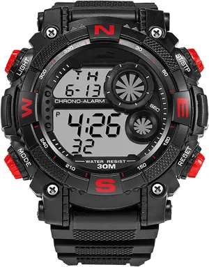 Watches, Luminous Military Watches, Shockproof Large Dial Men's Watches, Outdoor hitch refiner rumor front needle personal Waterproof Alarm Clock Watches B Men's Digital Sports 