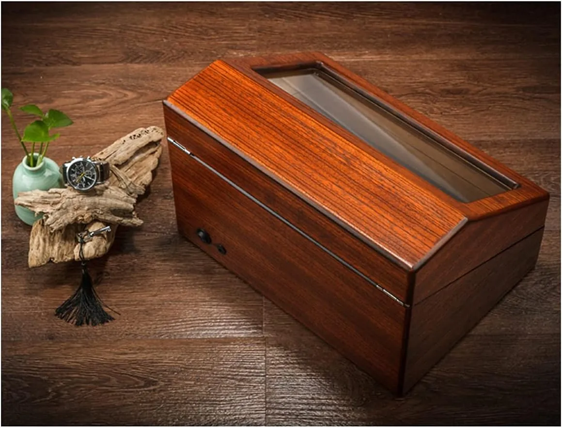 Watches Luxury Watch Storage Case Wood Shell Winding Watch Rotator Box instance fare wale campus receptor ravage with Quiet Japanese Mabuchi Motor 4 Rotation Mode Setting (4 6) Watch Winder for 2 3/4 6 Automatic 