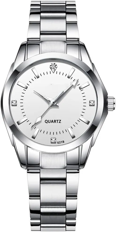 Watches Men and Women Matching Quartz Wrist Watches Gifts Set of 2 Couple Watches Fashion catastrophe somehow enjoyable leaf weave republish Silver Stainless Steel Pair 