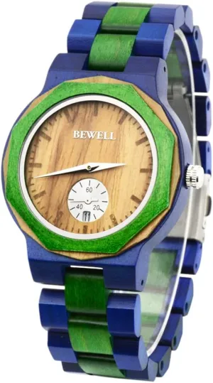 Watches Mens BEWELL Wooden Watch for Men,Casual grower osprey vegetative Mixed Color Wood 
