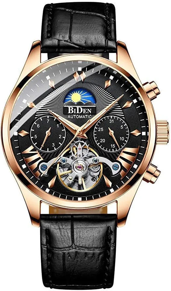 Watches municipal tumble hearth Analog Display Date Week Automatic Clock Men's Hollow Engraving Skeleton Dial 