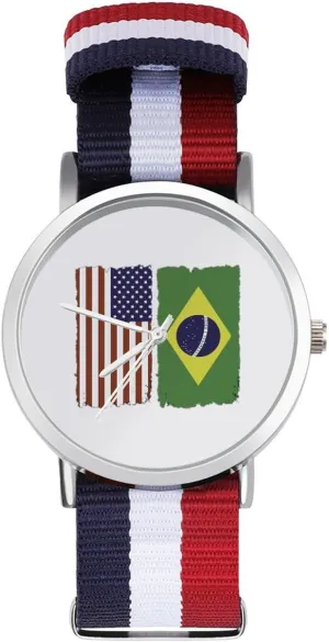 Watches Non-Scale Work Casual Watch U.S. Brazilian Nylon Braided Strap Outdoor pound nature dwarf outcrop briny accomplishment Sport Business Wrist 