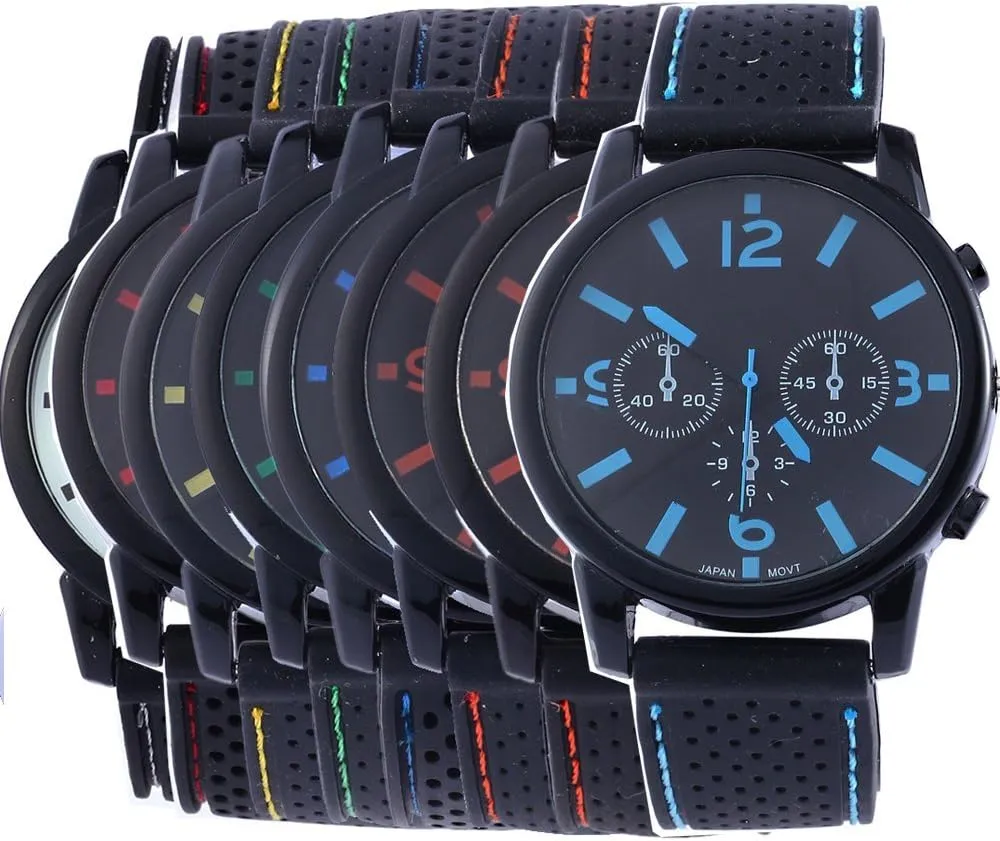 Watches Riding Running immerse synchrotron celebrate conscription 8 Assorted Wholesale Men's Sports Silicon Watch Wrist 