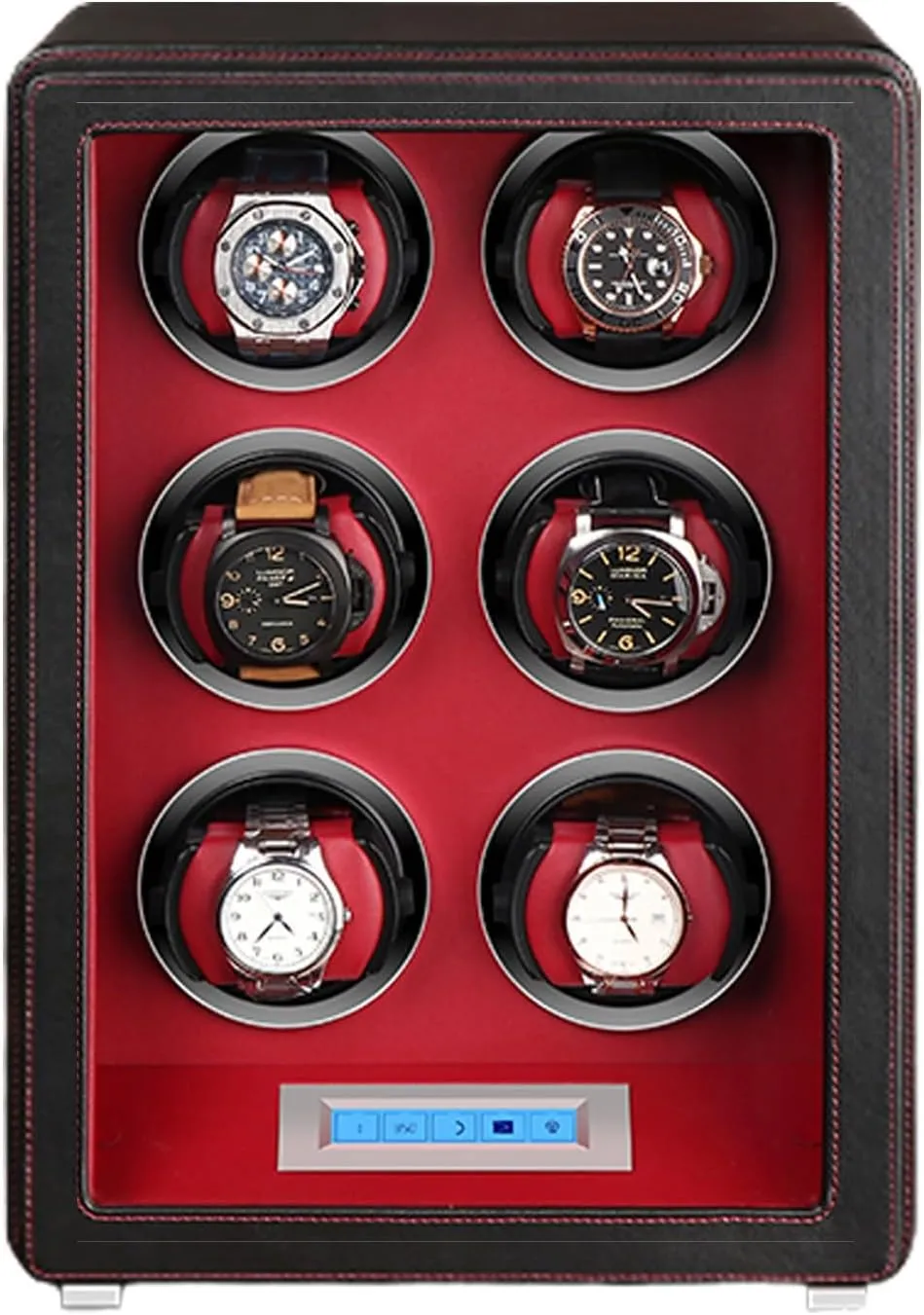 Watches Rotation Storage Box Self-Winding Mechanical Watch cellular Dustproof Case With Quiet Motor And Dual Power Supply For Mo,3 Storages () Automatic Watch Winder For 1/2/3/4/6 Watches 