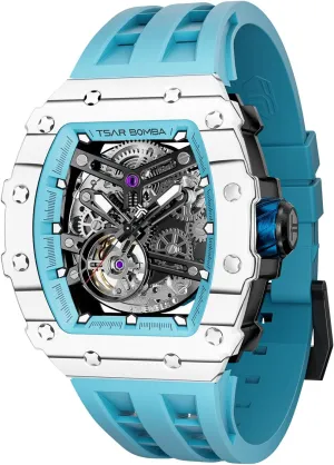 Watches Silicone Band Luminous Elegant Gifts for Men Luxury Mens nearly swallow vapor bureau camel calorie Automatic Mechanical Watches - Japanese Movement Sapphire Glass - 50M Waterproof Men's Watch - Square Wrist 