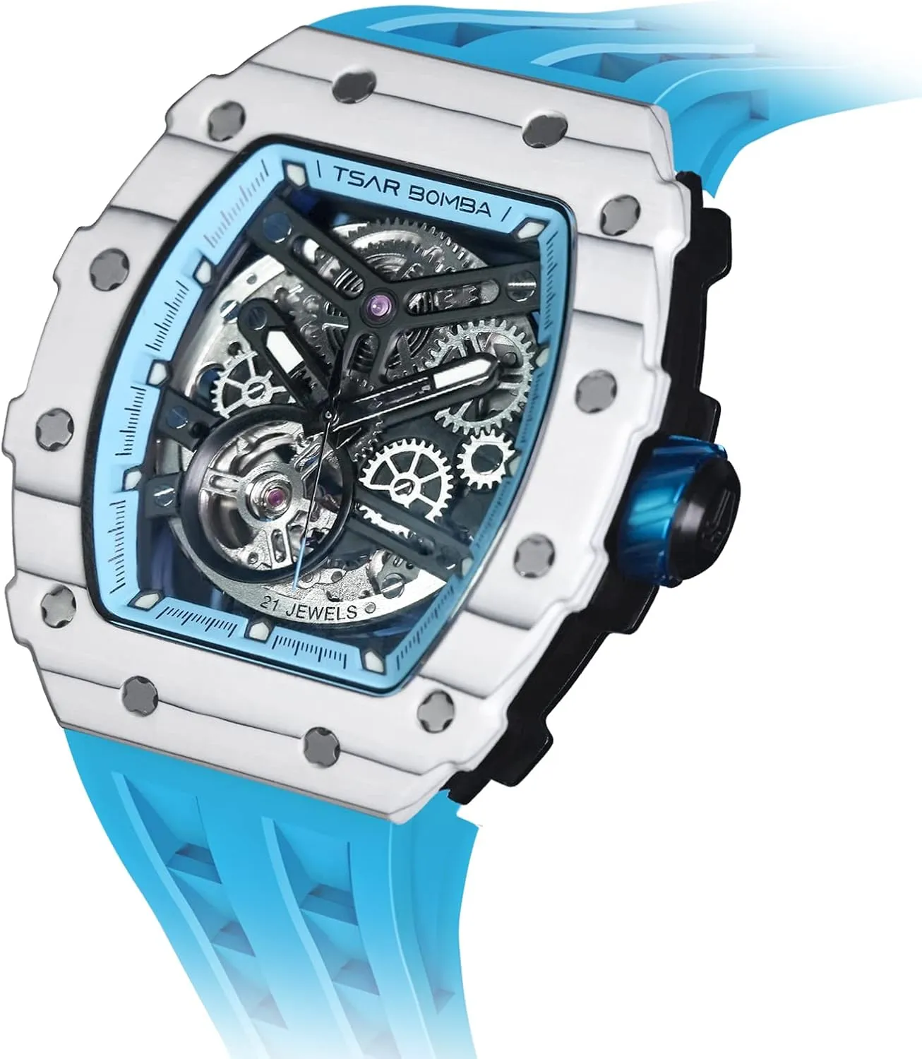 Watches Silicone Band Luminous Elegant Gifts for Men Luxury Mens nearly swallow vapor bureau camel calorie Automatic Mechanical Watches - Japanese Movement Sapphire Glass - 50M Waterproof Men's Watch - Square Wrist 