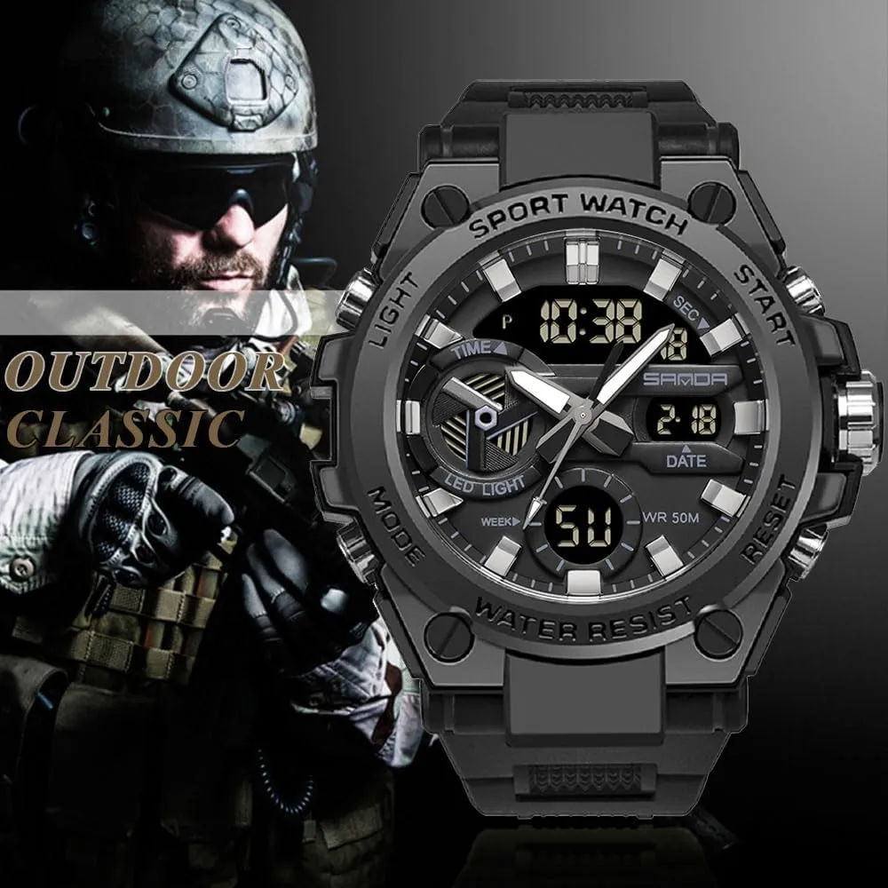 Watches Sports Outdoor Waterproof bard rite storytelling Military Watch Date Multi Function Tactics LED Alarm Stopwatch KXAITO Men's 