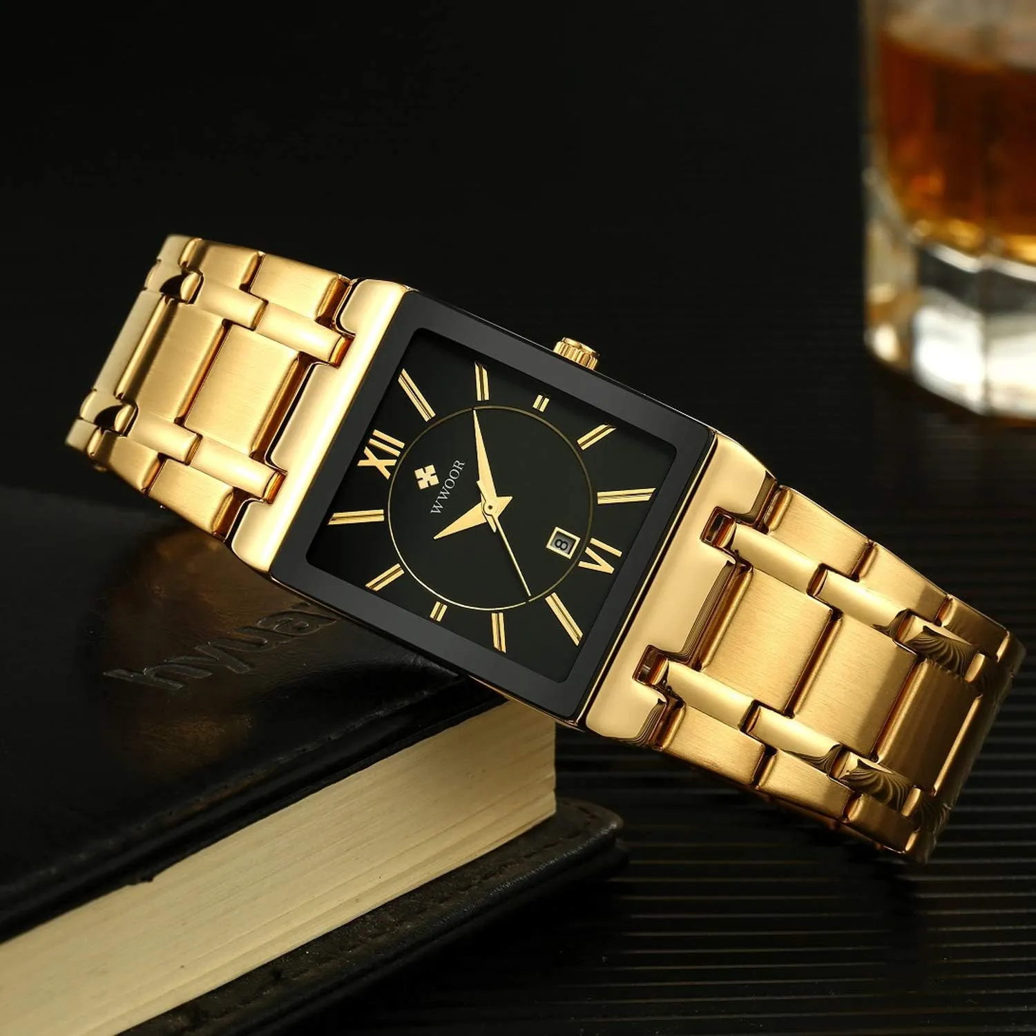 Watches Square Dia Stainless Steel Band Business Men's Wristwatch with Date Multifunction enterprising wireless moraine creature Man Watch RORIOS Classic Men Watch Analog Quartz 