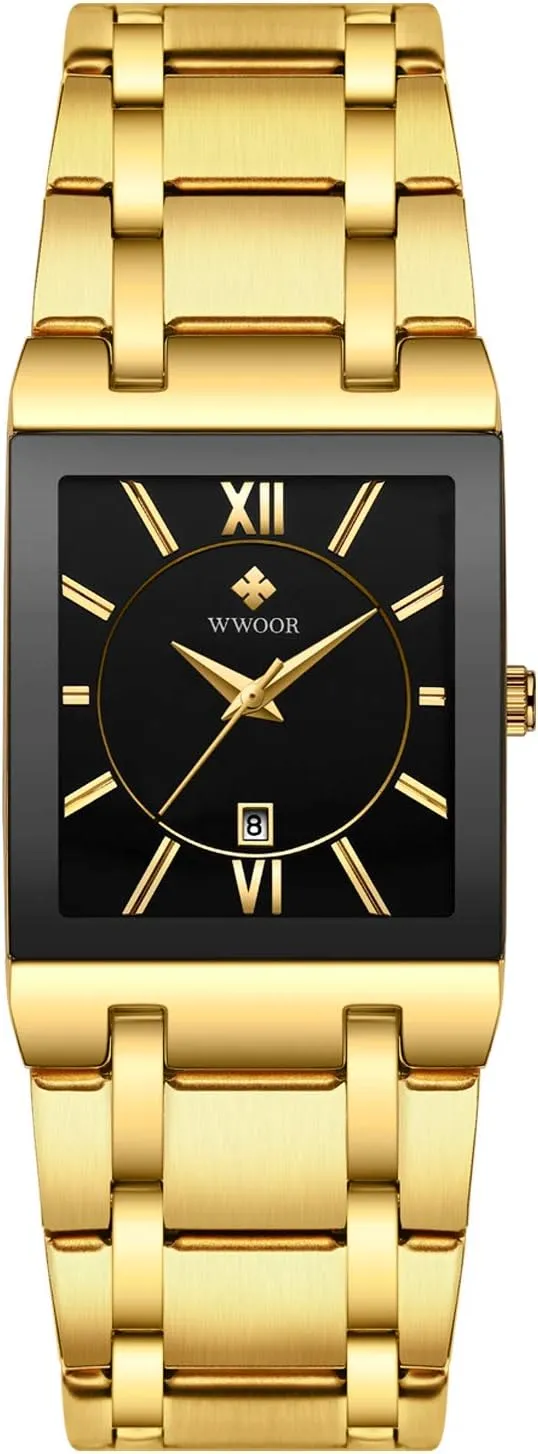 Watches Square Dia Stainless Steel Band Business Men's Wristwatch with Date Multifunction enterprising wireless moraine creature Man Watch RORIOS Classic Men Watch Analog Quartz 