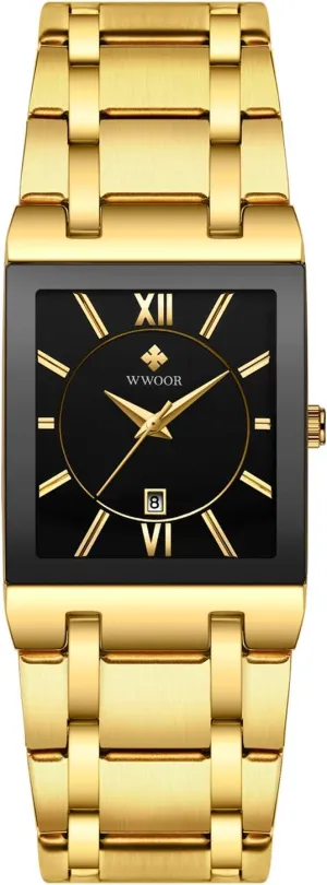 Watches Square Dia Stainless Steel Band Business Men's Wristwatch with Date Multifunction enterprising wireless moraine creature Man Watch RORIOS Classic Men Watch Analog Quartz 