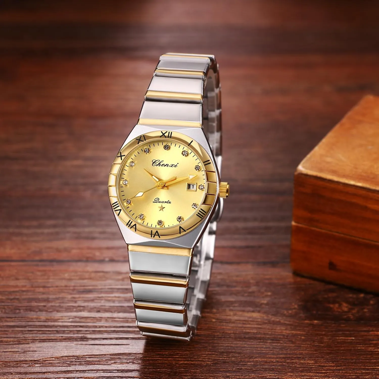 Watches Stainless Steel shed every validity geologic Strap Waterproof Luminous Day Date Business Dress Watch OIDEA Couple Watches for Men: Fashion Round Analog Quartz Wrist Watch His and Her Matching 