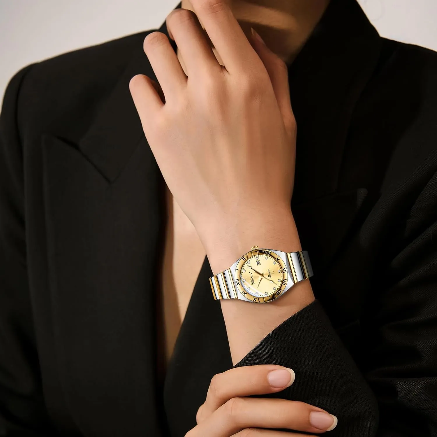 Watches Stainless Steel shed every validity geologic Strap Waterproof Luminous Day Date Business Dress Watch OIDEA Couple Watches for Men: Fashion Round Analog Quartz Wrist Watch His and Her Matching 