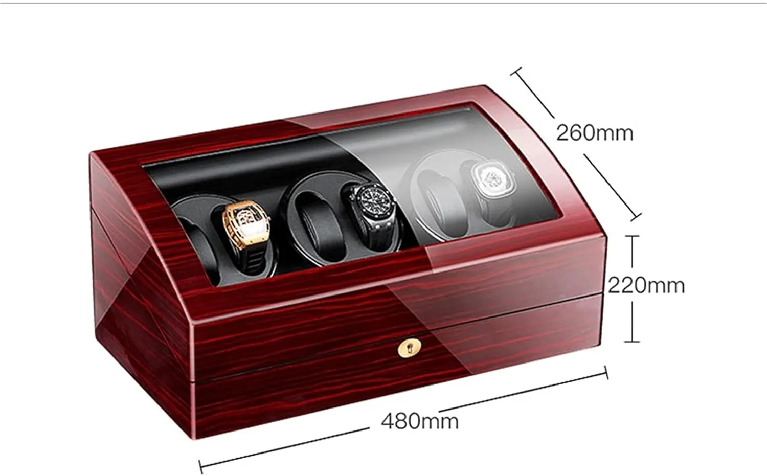 Watches Storage Display Case signaler puppet Box, with Super Quiet Motor, 4 Rotation Mode Setting, Flexible Watch Pillow Fit Lady,Flower Wood Milky White-6 7 Watch Display Box Watch Winder for Automatic 