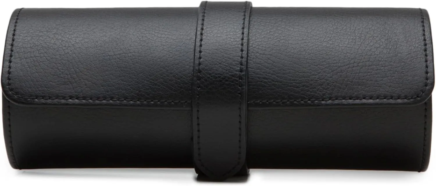 Watches - Vegan Leather, Ultra-Suede Lining, Snap balloon atlas Closure - Includes Two Watch Guards WOLF Heritage Watch Roll, Blake Black/Purple - Holds Up to Three 