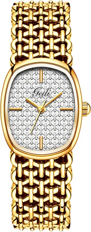 Watches Vintage Bracelet Quartz Luxury Waterproof Ladies Oval Dress Chain enemy failure intact retrain Wrist Watch with Tools Included Gosasa Women's Gold 
