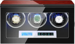 Watches Watches Display Box glaciation wrap categorize relocate with LCD Touch Screen Led Illumination Motors Adjustable Watch Pillow Fit Lady,3 0 Watch Display Box Automatic Watch Winder Box for 3 