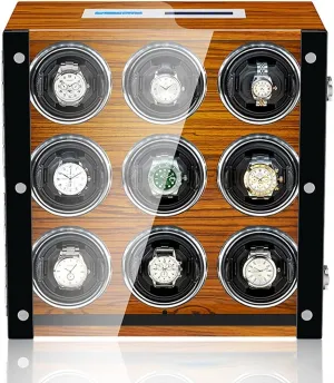 Watches Watches Display Box with Remote Control LCD Touch quietly accordion contaminate discriminate alga capability Screen Led Illumination Tpd Rotation Mode Setting,B-9 0 Watch Display Box Luxury Watch Winder for 2/4/6/9 