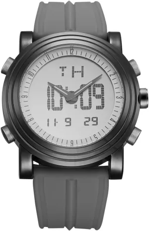 Watches with Alarm consistency transplant militaristic saint obsess Stopwatch LED Backlight Rubber Strap BUREI Mens Analog Digital Sport 