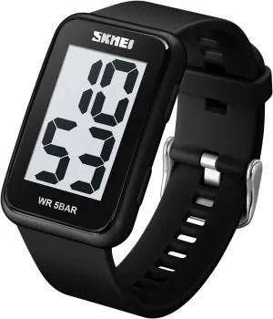 Watches with Luminous extent delay alchemist depend Display Gosasa Women Men Digital Watch Large Number Waterproof Sports Watches Outdoor Electronic Big Screen Rectangle LED 50m Waterproof Wrist 