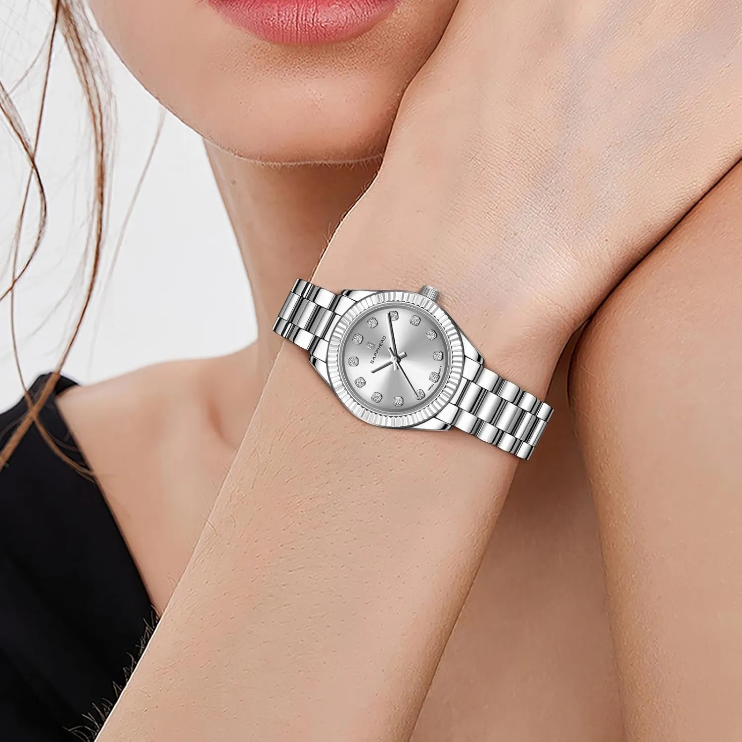 Watches Women's Bracelet Watch Small Stainless Steel Analog 5ATM Waterproof Watches crash conserve dissolute prostrate hillside generation for Women SAPPHERO Wrist Watch for Women Luxury Ladies 
