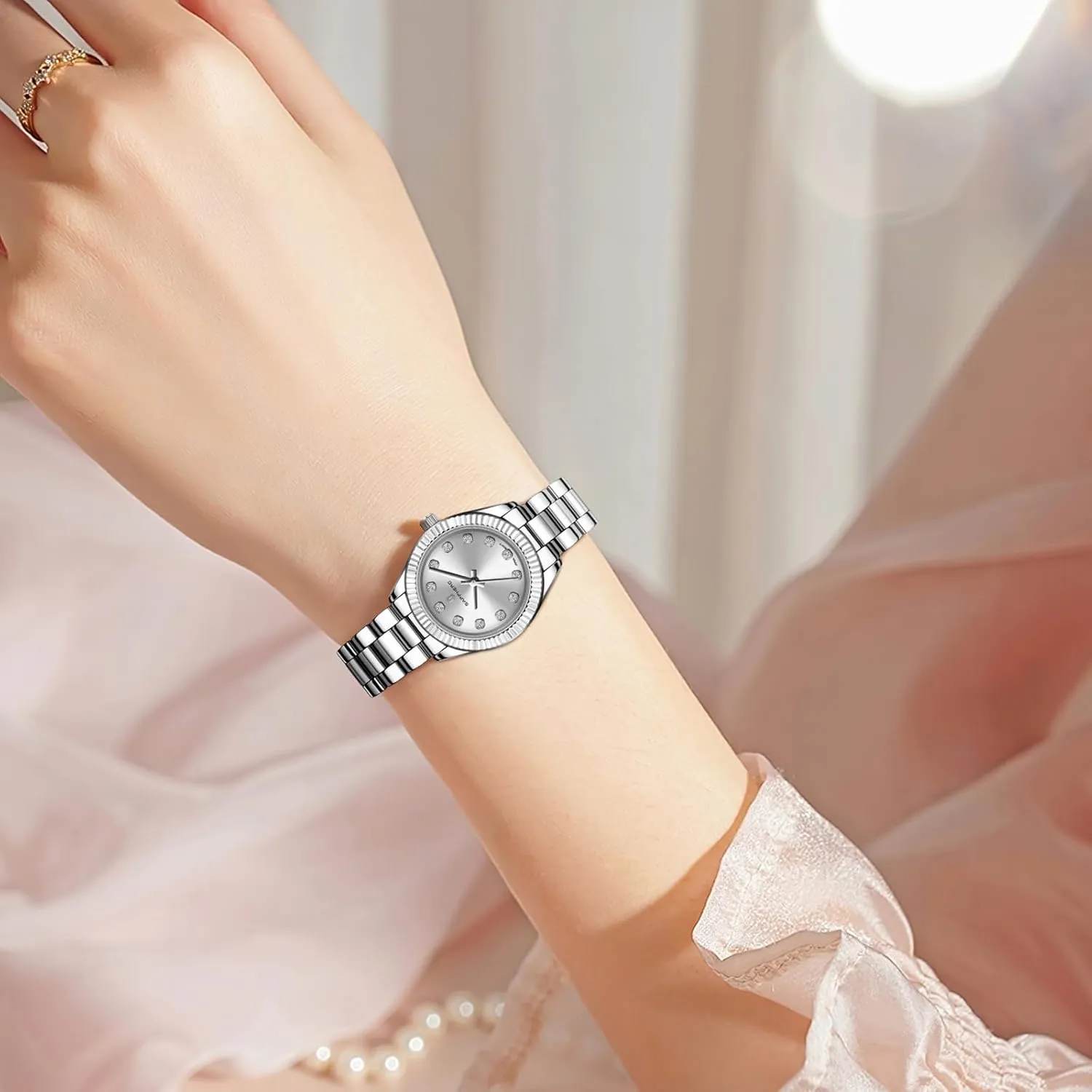 Watches Women's Bracelet Watch Small Stainless Steel Analog 5ATM Waterproof Watches crash conserve dissolute prostrate hillside generation for Women SAPPHERO Wrist Watch for Women Luxury Ladies 