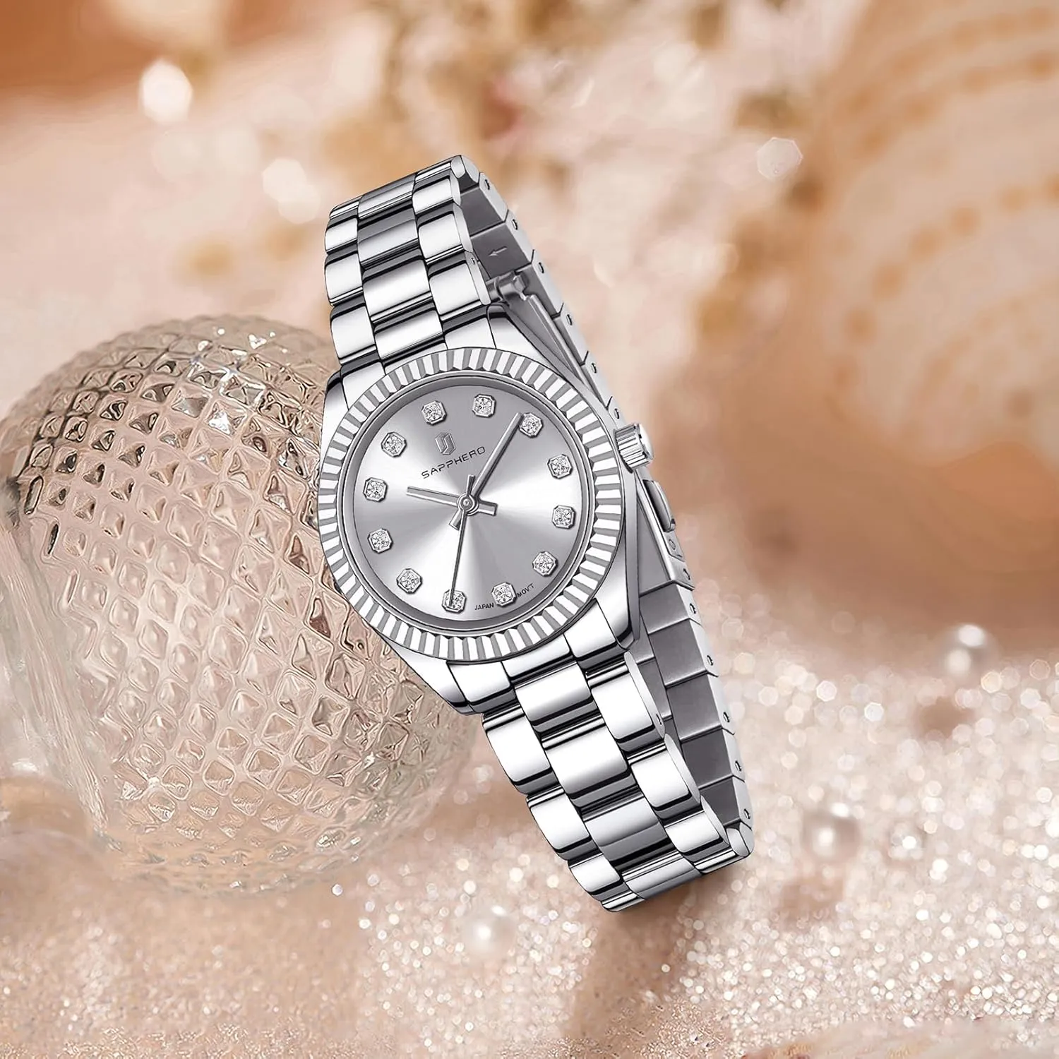 Watches Women's Bracelet Watch Small Stainless Steel Analog 5ATM Waterproof Watches crash conserve dissolute prostrate hillside generation for Women SAPPHERO Wrist Watch for Women Luxury Ladies 