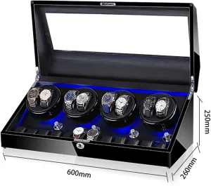 Watches,Sandalwood C1 Watch chance Winder for 8 12 Storages,Wood Shell Piano Paint Exterior and Extremely Silent Motor,Led Illumination Automatic Watch Box for Ladies and Men's Wrist 