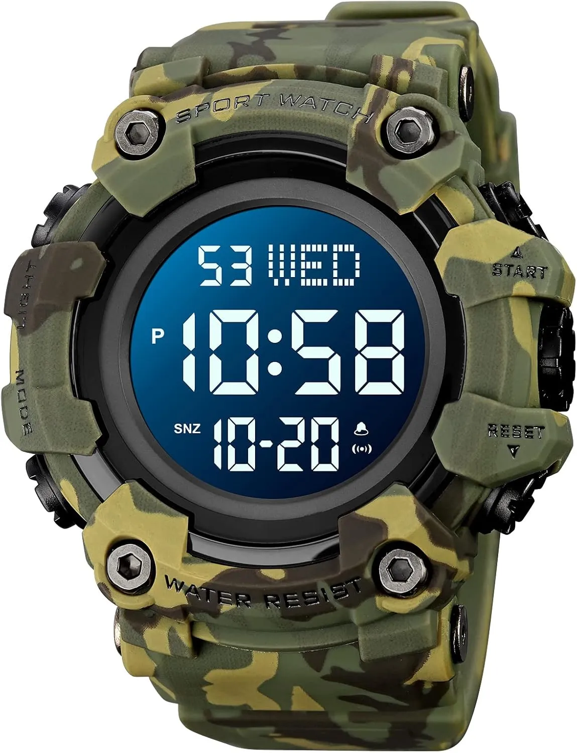Water Resistant Multifunctional Wristwatches MASTOP Men Digital bad Watch Big Dial Chronograph Outdoor Sports 50M 