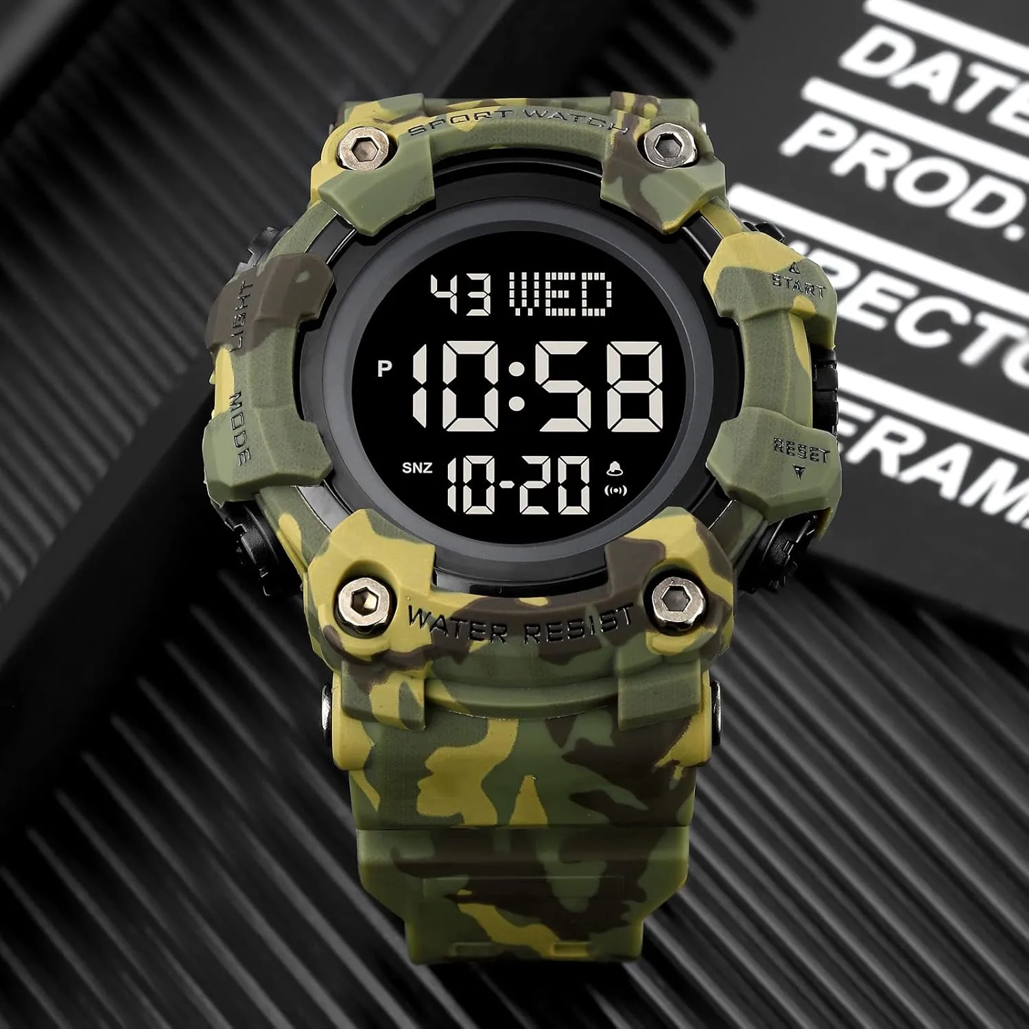 Water Resistant Multifunctional Wristwatches MASTOP Men Digital bad Watch Big Dial Chronograph Outdoor Sports 50M 
