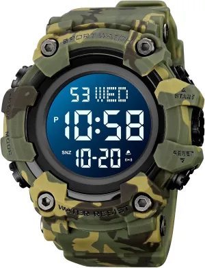 Water Resistant Multifunctional Wristwatches MASTOP Men Digital bad Watch Big Dial Chronograph Outdoor Sports 50M 