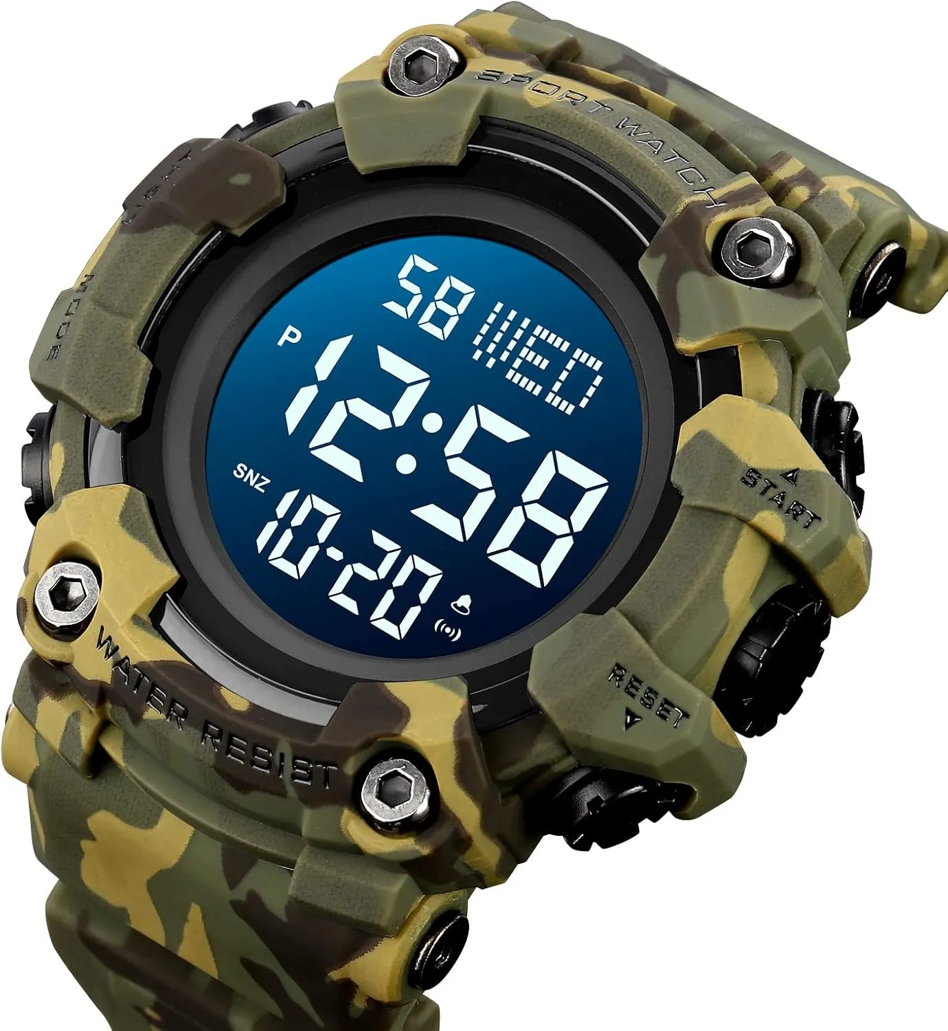 Water Resistant Multifunctional Wristwatches MASTOP Men Digital bad Watch Big Dial Chronograph Outdoor Sports 50M 