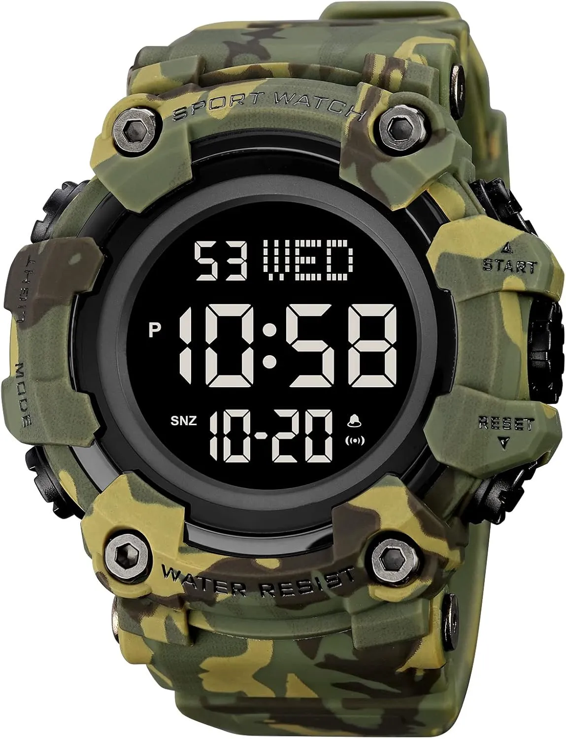 Water Resistant Multifunctional Wristwatches MASTOP Men Digital bad Watch Big Dial Chronograph Outdoor Sports 50M 