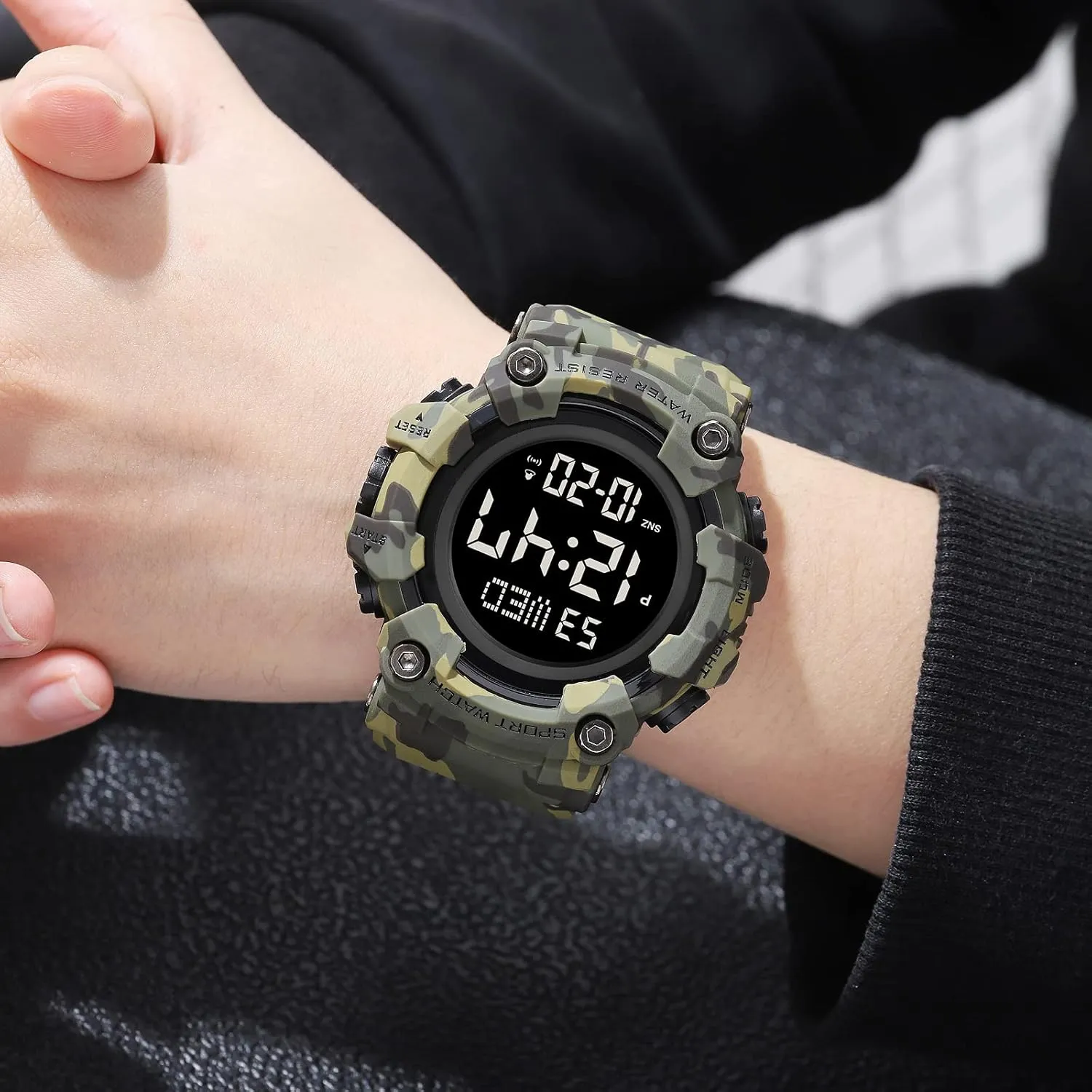 Water Resistant Multifunctional Wristwatches MASTOP Men Digital bad Watch Big Dial Chronograph Outdoor Sports 50M 