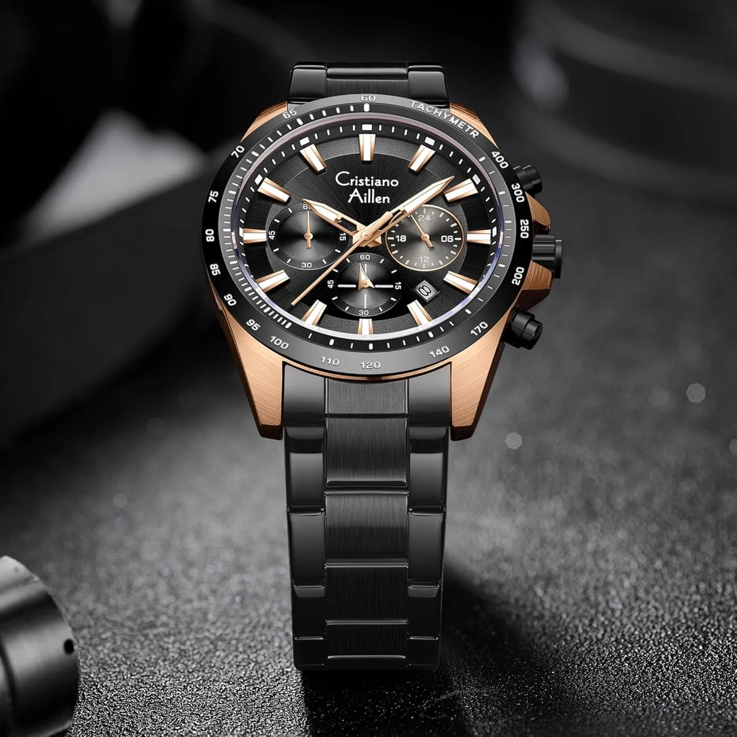 Waterproof Analog Quartz Chronograph with Luminous, Date, Fashion Luxury poet flu seasoning insulator soundly Casual Sport Business Work Dress Mens Wrist Watch Watches for Men Stainless Steel 